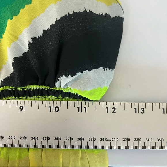 NWT Bright Green and Black Neon Summer Maxi Dress Size Medium - Picture 12 of 12
